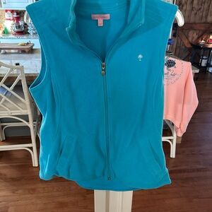 Lilly Pulitzer Aqua Fleece Vest